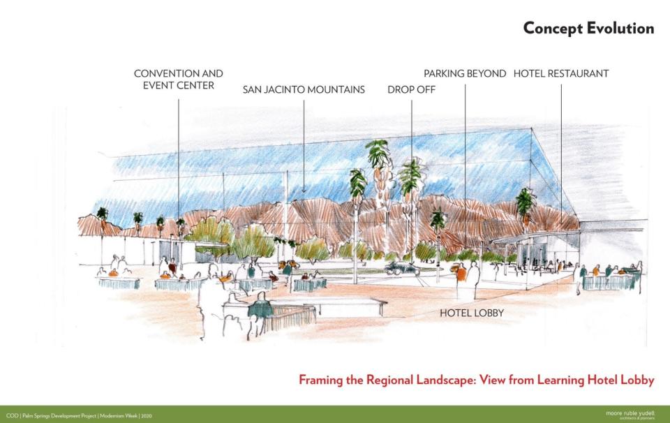 Conceptual designs for the Palm Springs campus of College of the Desert were unveiled during Modernism Week 2020.