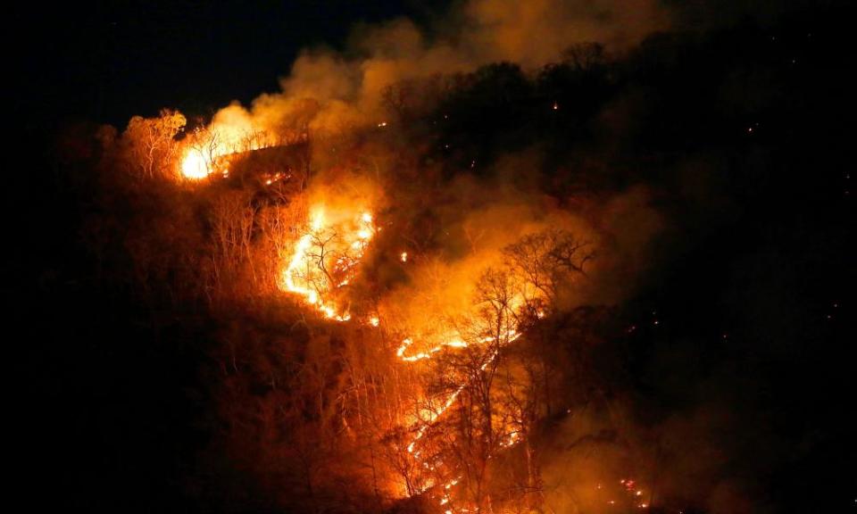 Raging fire in Tocantins, Brazil