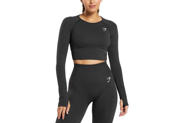 CRZ YOGA Long Sleeve Crop Tops for Women Workout Cropped Top Small