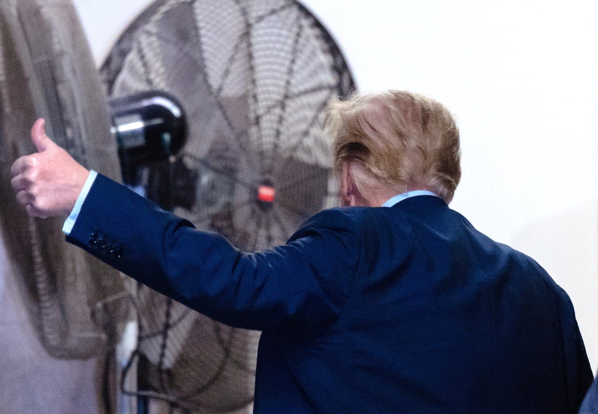 Donald Trump leaving court on 26 April 2024  (POOL/AFP via Getty Images)