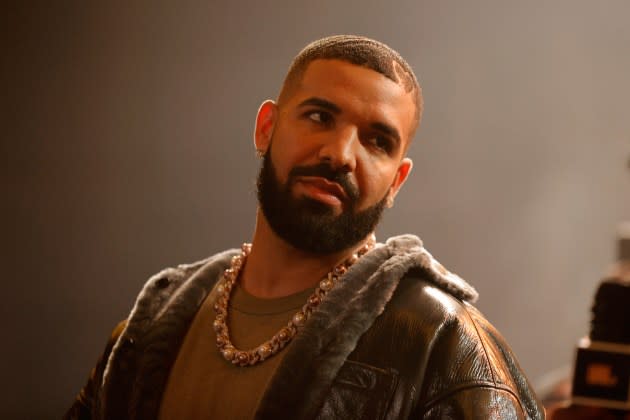 Drake at Till Death Do Us Part rap battle on October 30, 2021 in Long Beach, California - Credit: Amy Sussman/Getty Images