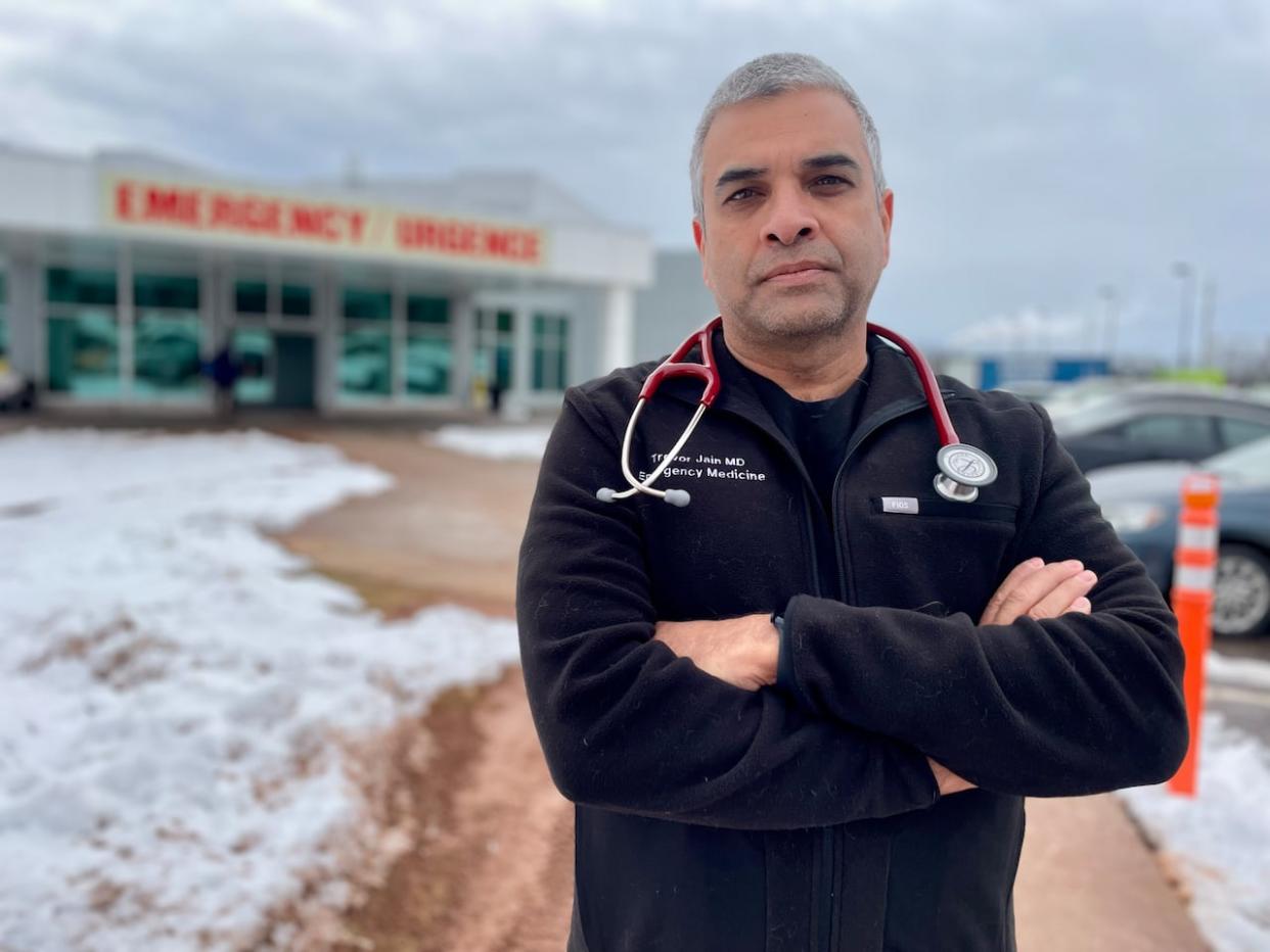 Dr. Trevor Jain, a Charlottetown ER doctor and the spokesperson for the Canadian Association of Emergency Physicians, says warnings about long lines at ERs may deter people who need care from seeking it out in a timely manner.  (Steve Bruce/CBC - image credit)