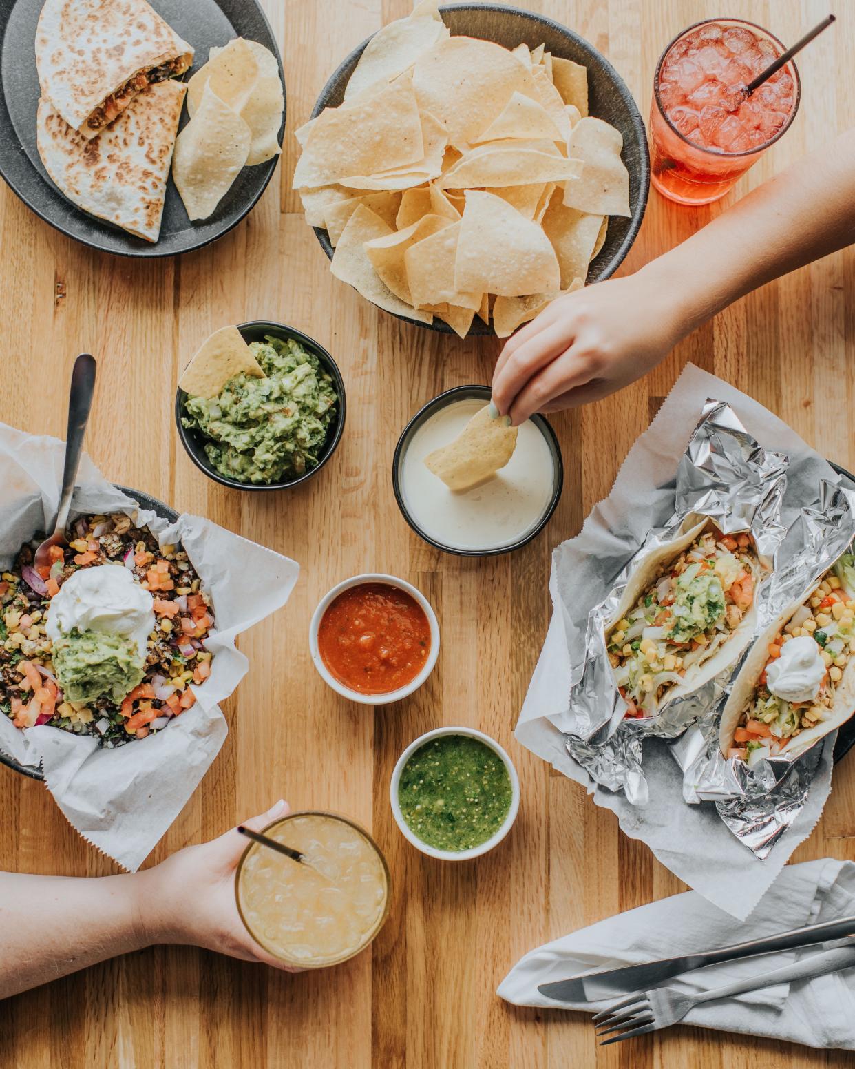 This promotional image shows menu items from Sucheros Fresh Mex chain restaurant, scheduled to open in Athens, Ga. on Tuesday, Mar. 12, 2024.