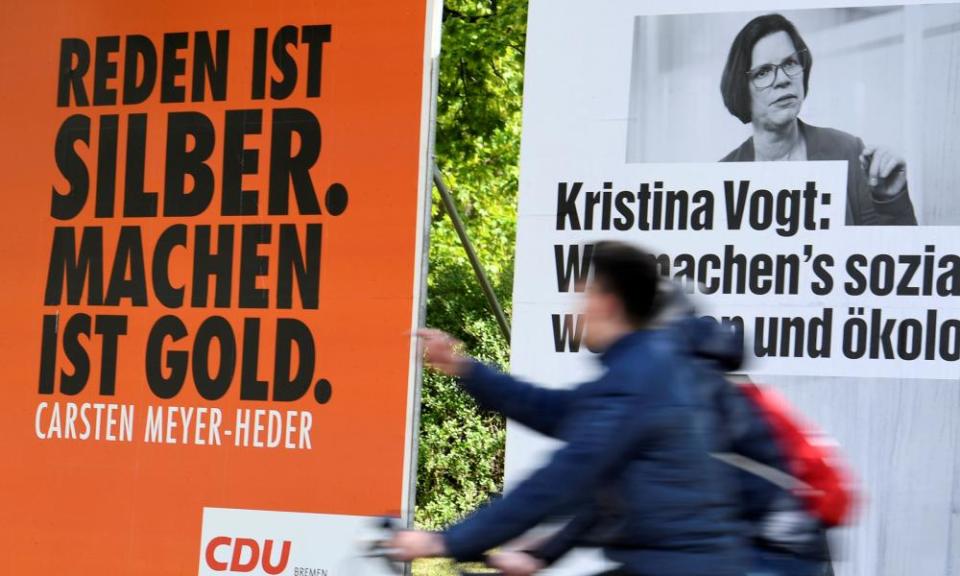 Election posters for Kristina Vogt and the CDU in Bremen.