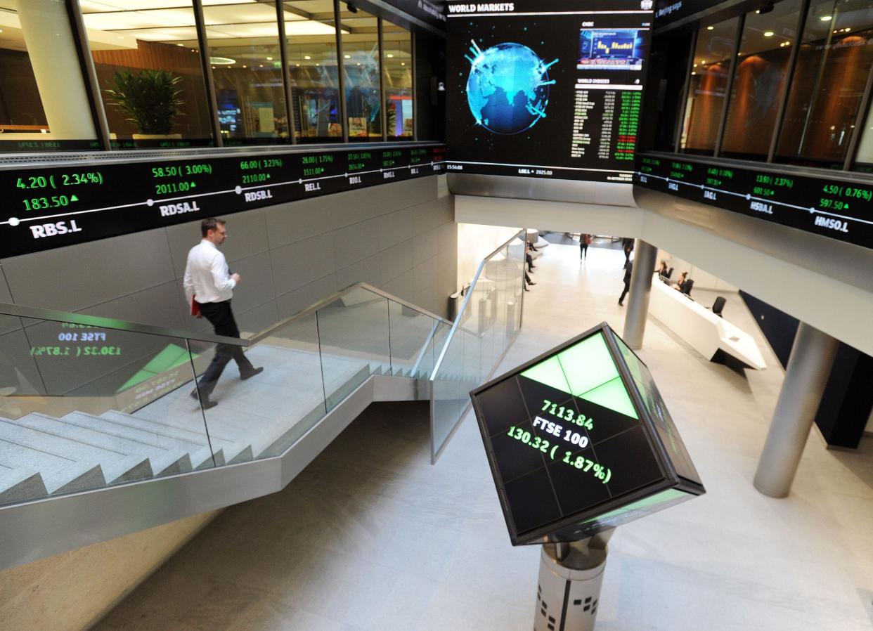 Inside of the London Stock Exchange, FTSE, European stocks