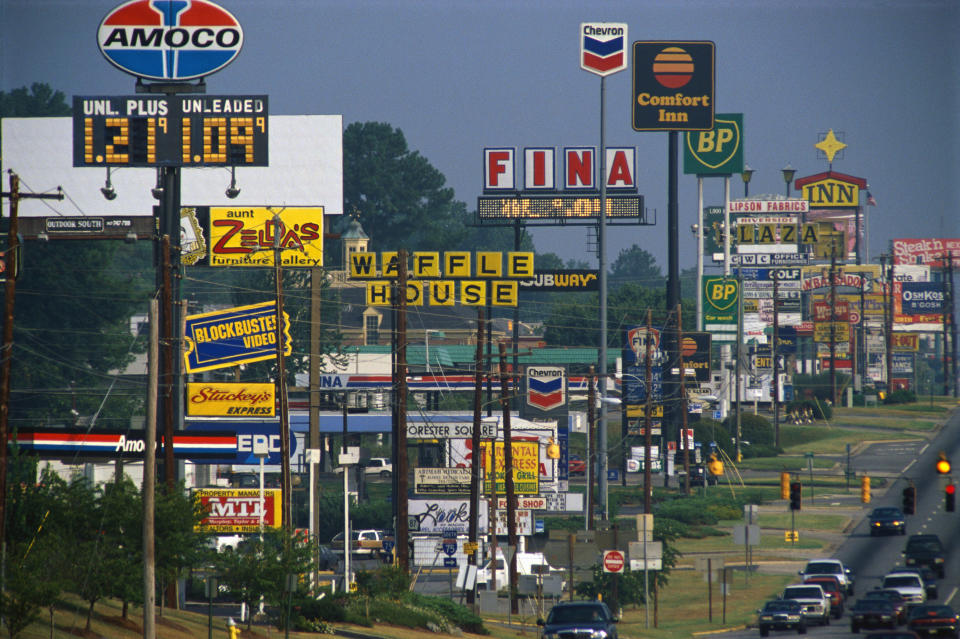 A gas station in the 90s