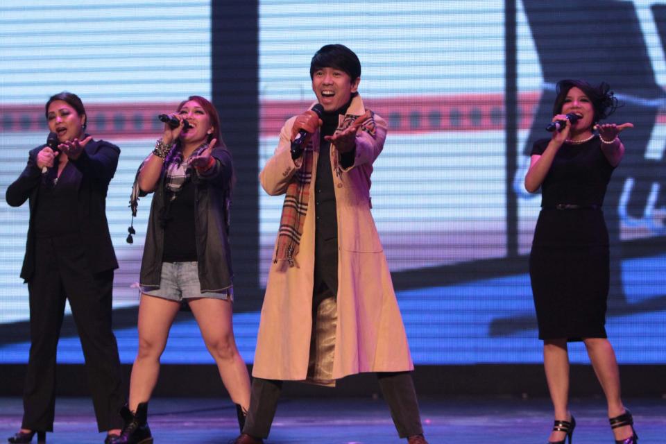 The Kapatid Network launches its biggest offerings for the first quarter of the year via the high-velocity themed trade launch titled "Go5!" at the Resorts World Manila's Performing Arts Theater in Pasay city, south of Manila. on 15 January 2012. (George Calvelo/NPPA Images)