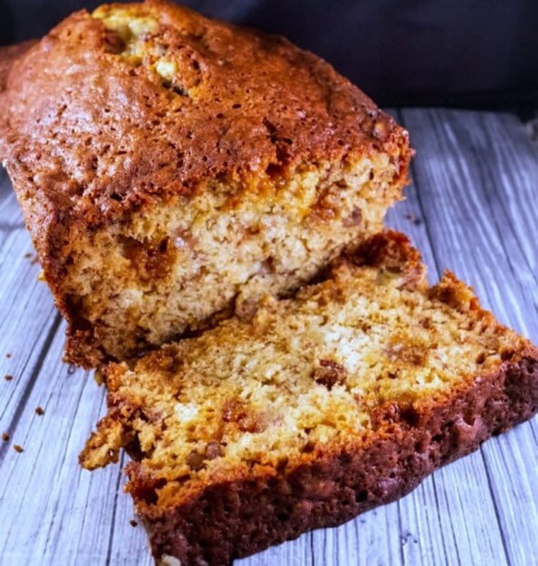 <p>You could call this recipe banana bread with a twist. It is an easy, yet winning combination of bananas foster and classic banana bread. You'll be head over heels with one bite!</p><p><strong>Get the recipe: </strong><strong><a href="https://parade.com/841640/deannasamaan/the-classic-gets-a-revamp-try-bananas-foster-bread/" rel="nofollow noopener" target="_blank" data-ylk="slk:Bananas Foster Bread;elm:context_link;itc:0;sec:content-canvas" class="link ">Bananas Foster Bread</a></strong></p>