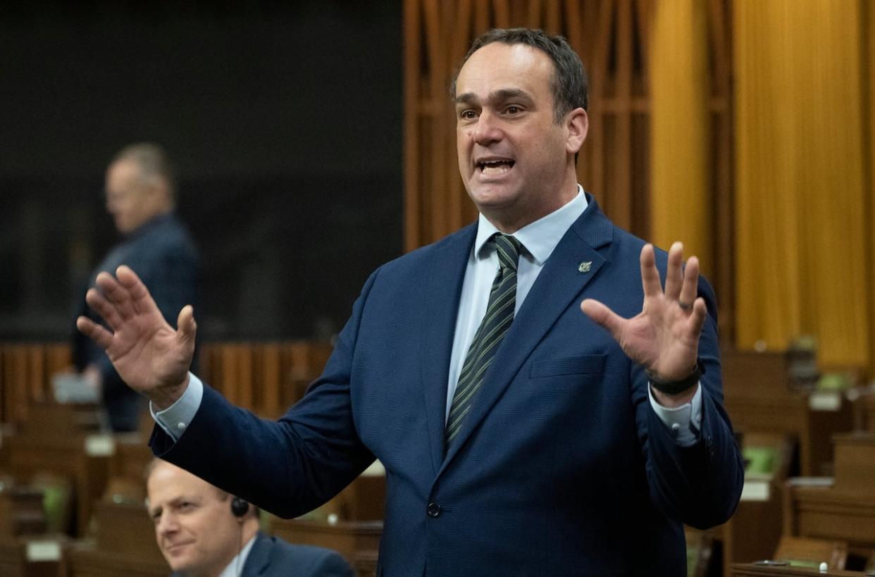 Liberal MP for Kingston and the Islands Mark Gerretsen rises before question period in the House of Commons on Feb. 9, 2023. (Adrian Wyld/The Canadian Press - image credit)