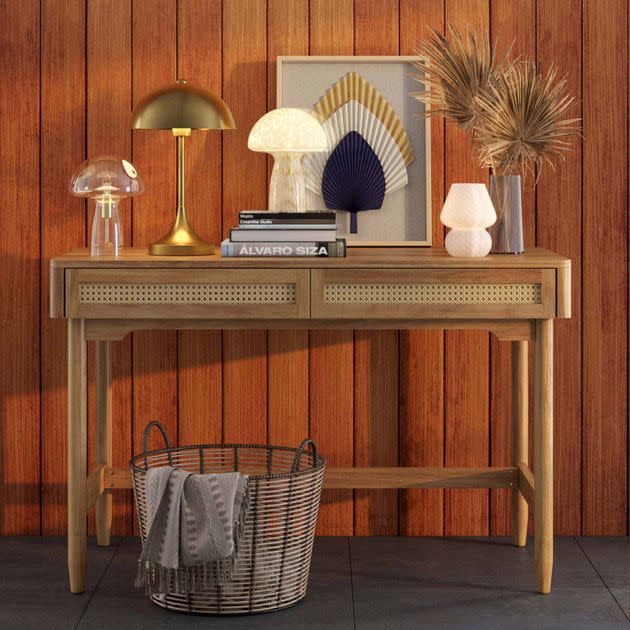 Rattan-accent desk from Walmart