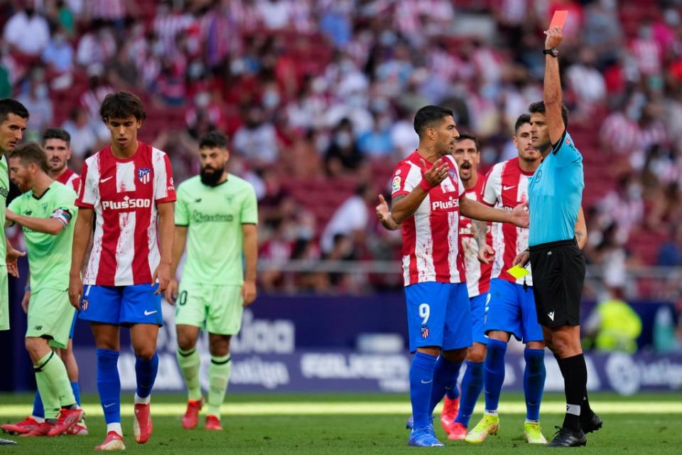 Joao Felix, left, was sent off as Atletico Madrid were held by Bilbao (Manu Fernandez/AP) (AP)