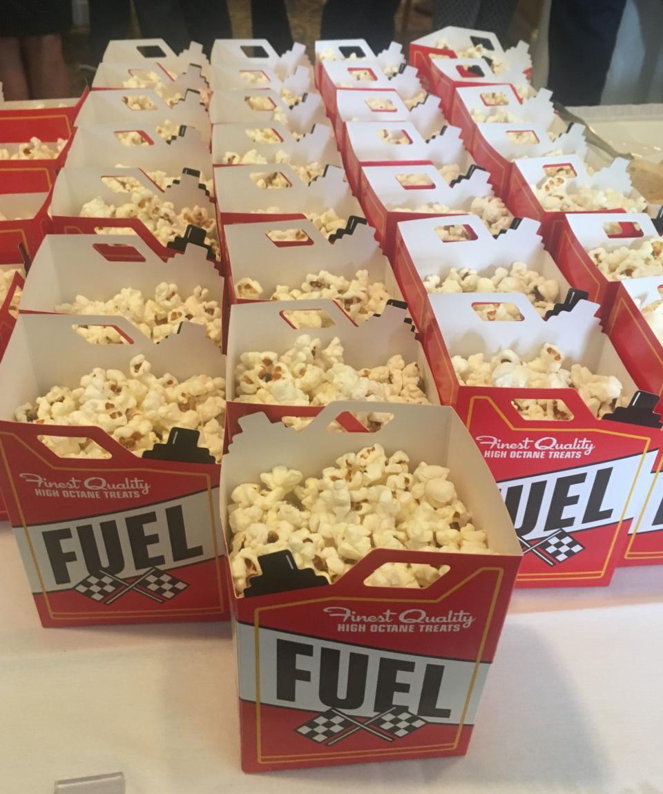 Popcorn was on the menu at the Indiana Society of Washington's Indy 500 preview party Tuesday, May 21, 2019. Vice President Mike Pence made a surprise appearance at the event on Capitol Hill.