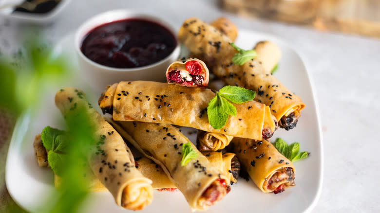 cranberry feta filo cigars 