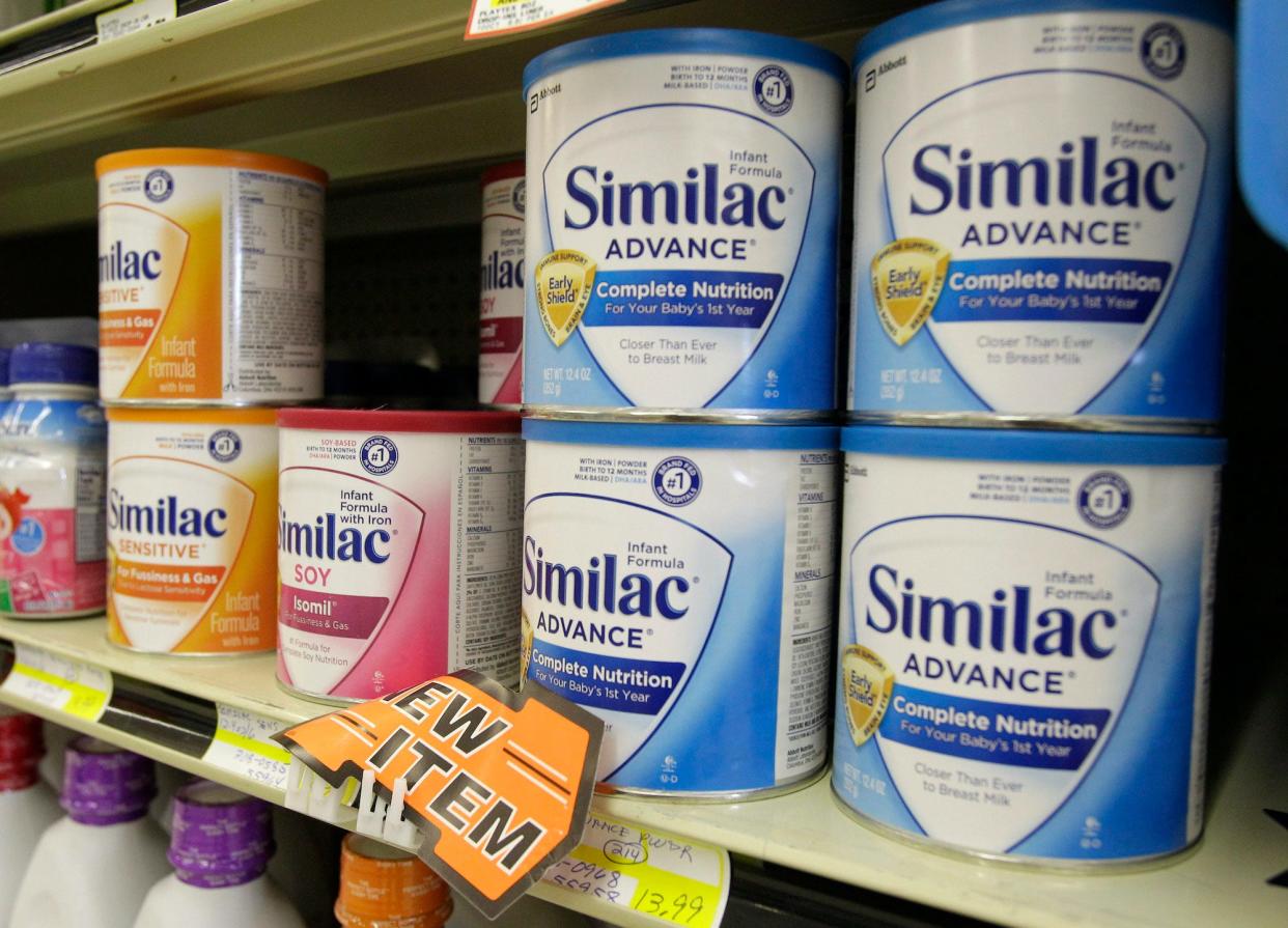 Similac baby formula is displayed on the shelves at Shaker's IGA in Olmsted Falls, Ohio.