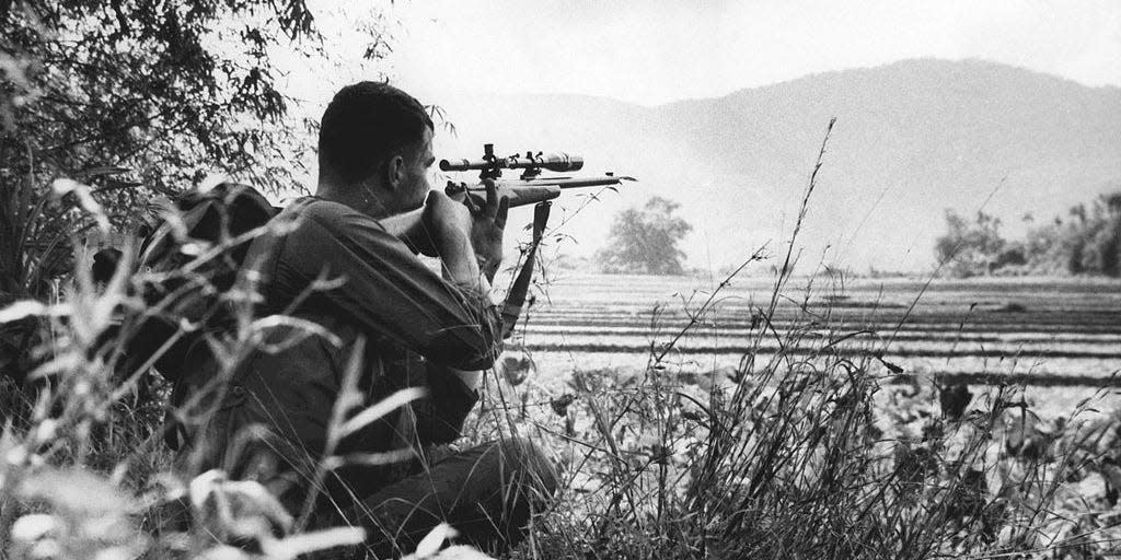 A Marine Corps sniper in Vietnam