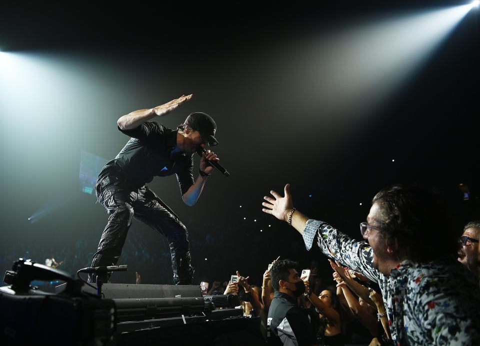 Enrique Iglesias performs onstage at MGM Grand Garden Arena on Sept. 25, 2021 for the kickoff of his tour with Ricky Martin in Las Vegas, Nevada. (Photo by Denise Truscello/Getty Images for Live Nation)