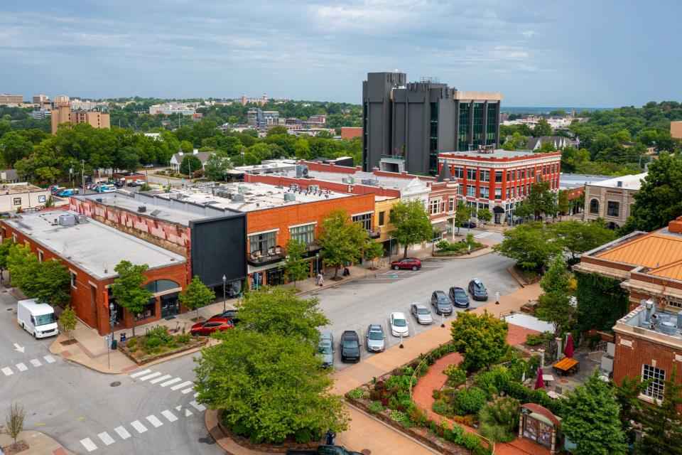 Overhead view of Fayetteville, Arkansas