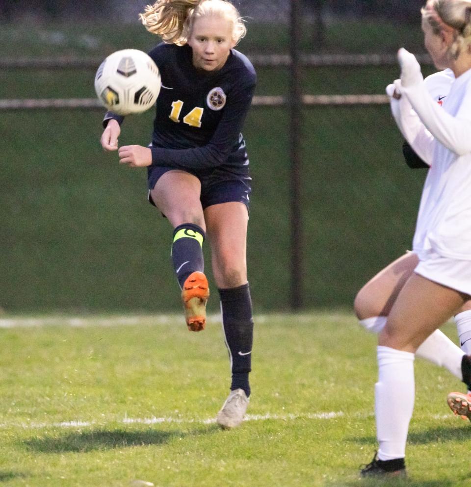 Hartland's Hannah Kastamo had two goals and one assist in an 8-0 victory over Howell.