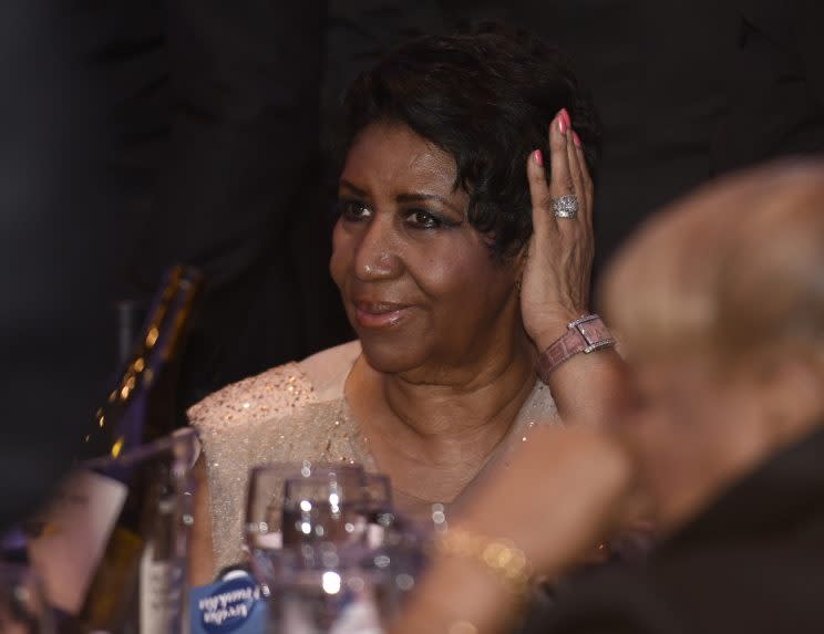 Aretha Franklin sang the national anthem before the Lions' Thanksgiving game (AP)