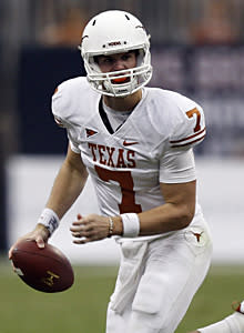 Garrett Gilbert took over the Longhorns offense in the BCS title game when Colt McCoy was injured