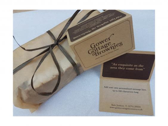 They won't last long... but will certainly cheer a couple up (Gower Cottage Brownies)