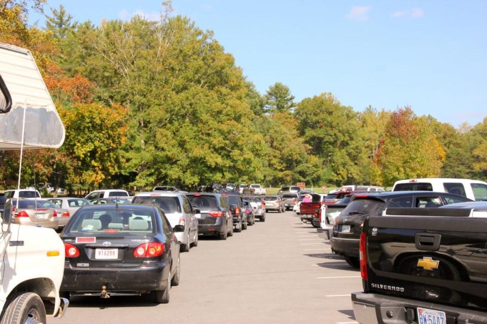 Great Smoky Mountains National Park reached a record-high visitation of 12.5 million people in 2019. Crowded parking lots in Cades Cove show how popular the park has become.