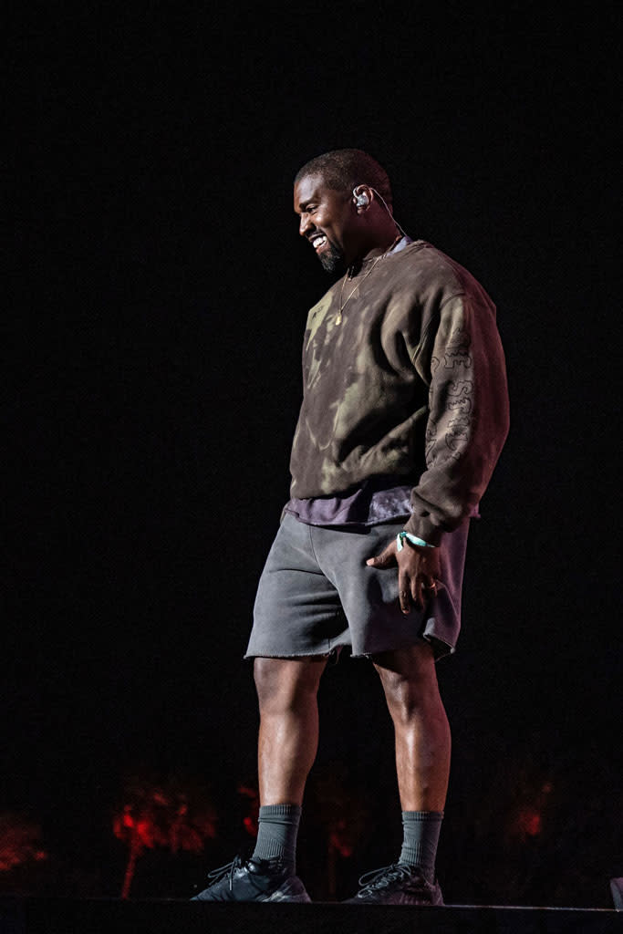 Kanye West takes to the stage at Coachella. - Credit: Shutterstock