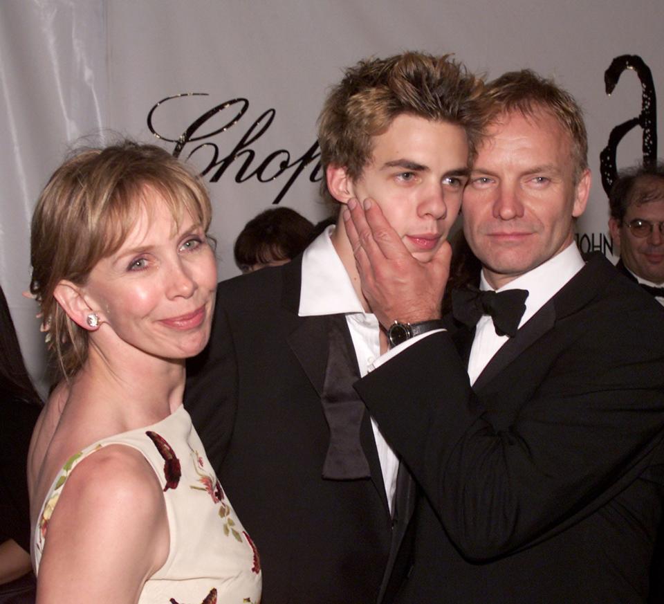 (R-L) Sting, Trudie and son Jake