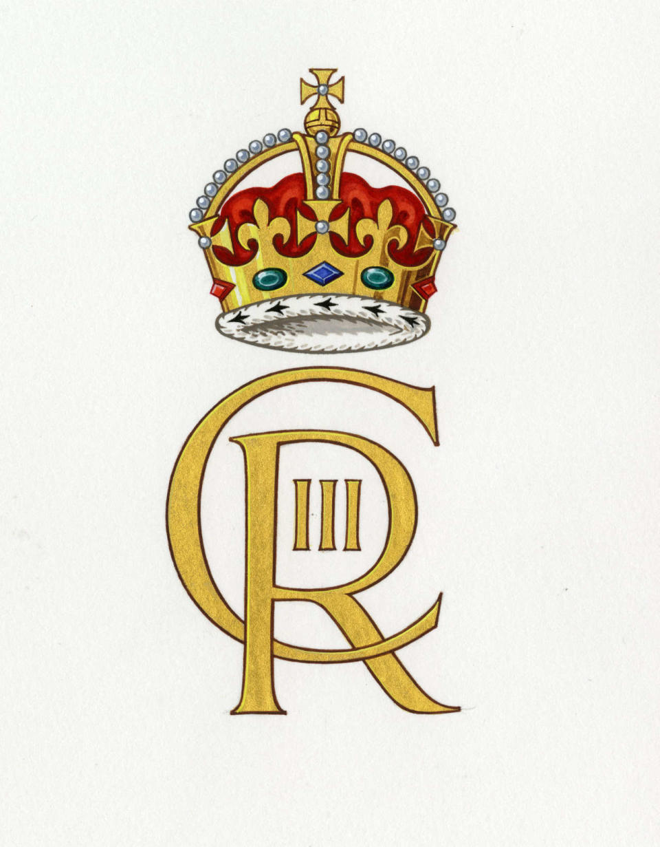 Le monogramme royal de Charles III a été dévoilé par le palais de Buckingham. On y voit notamment les lettres C et R pour Charles Rex (roi en latin).