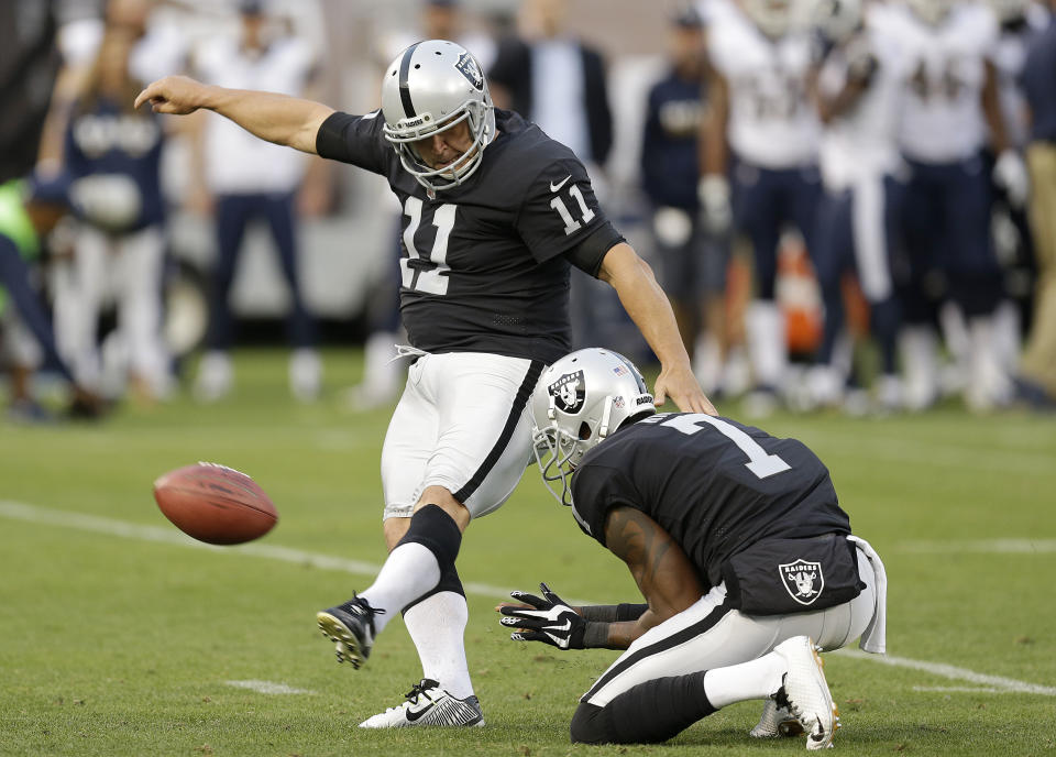 Sebastian Janikowski was placed on injured reserve by the Raiders on Saturday. (AP)