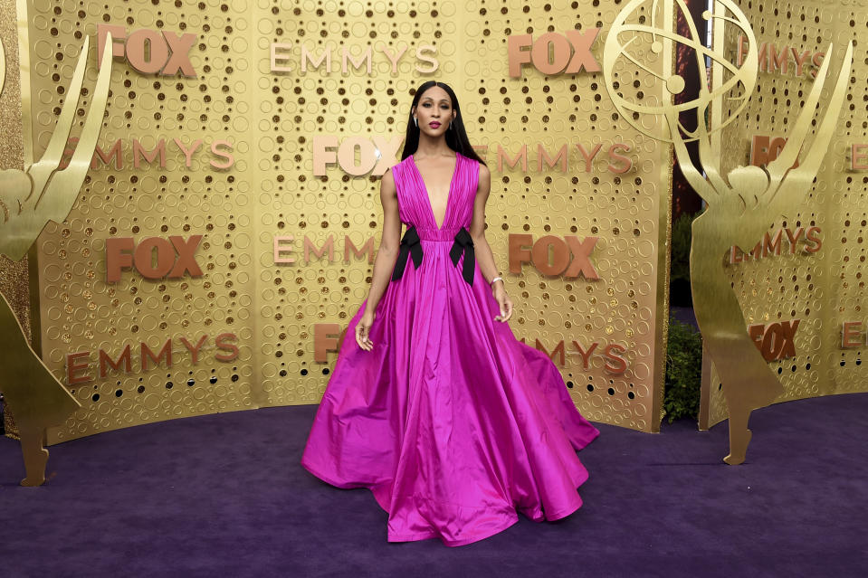 Mj Rodriguez arrives at the 71st Primetime Emmy Awards on Sunday, Sept. 22, 2019, at the Microsoft Theater in Los Angeles. (Photo by Jordan Strauss/Invision/AP)