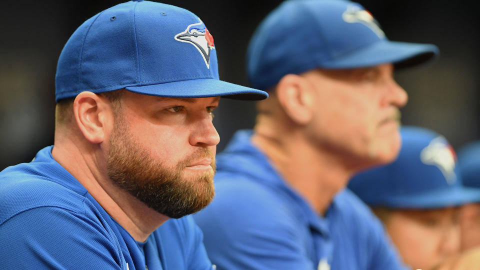 John Schneider is on the hot seat after failing to lead the Blue Jays to a wild-card victory for the second straight season. (Photo by Mark Taylor/Getty Images)