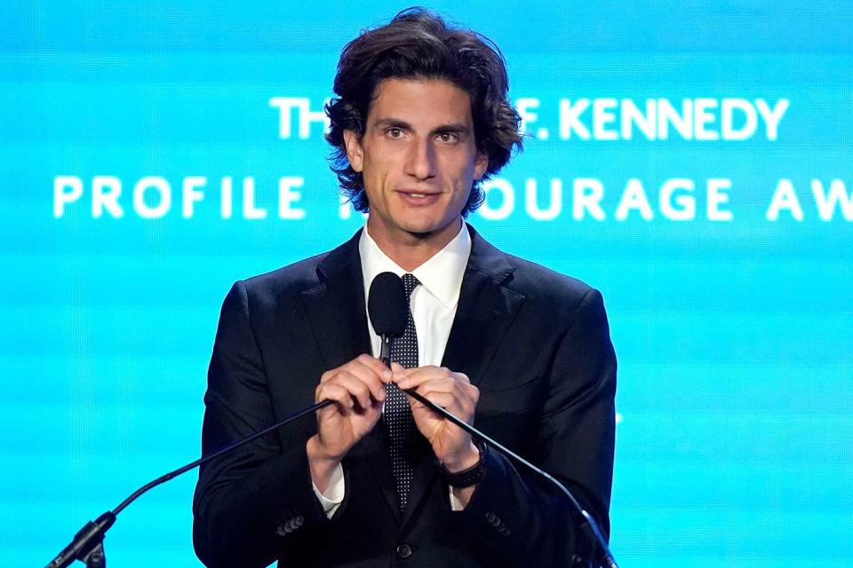 <p>Steven Senne/AP Photo</p> Jack Schlossberg speaks at the JFK Profile in Courage ceremony on Oct. 29, 2023