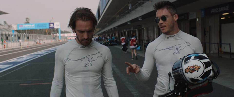 Teammates Jean-Éric Vergne, left, and André Lotterer in the documentary 'And We Go Green.'