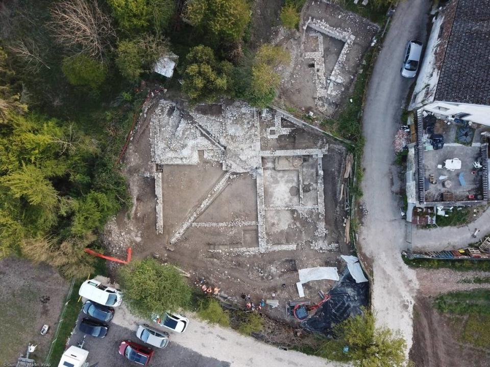 The ancient Roman thermal bath complex found in Yenne, France.