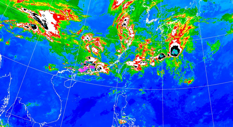 今天（23日）鋒面影響，各地降雨機率增高，將會出現陣雨或雷雨。（圖取自中央氣象署網站）