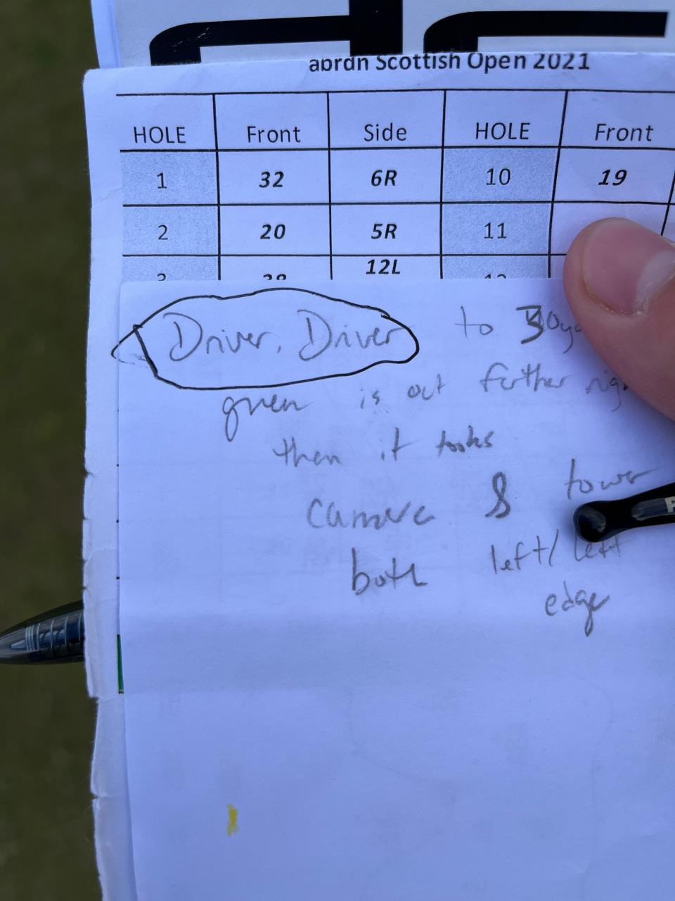 Some days, a caddy is only as good as his handwriting.