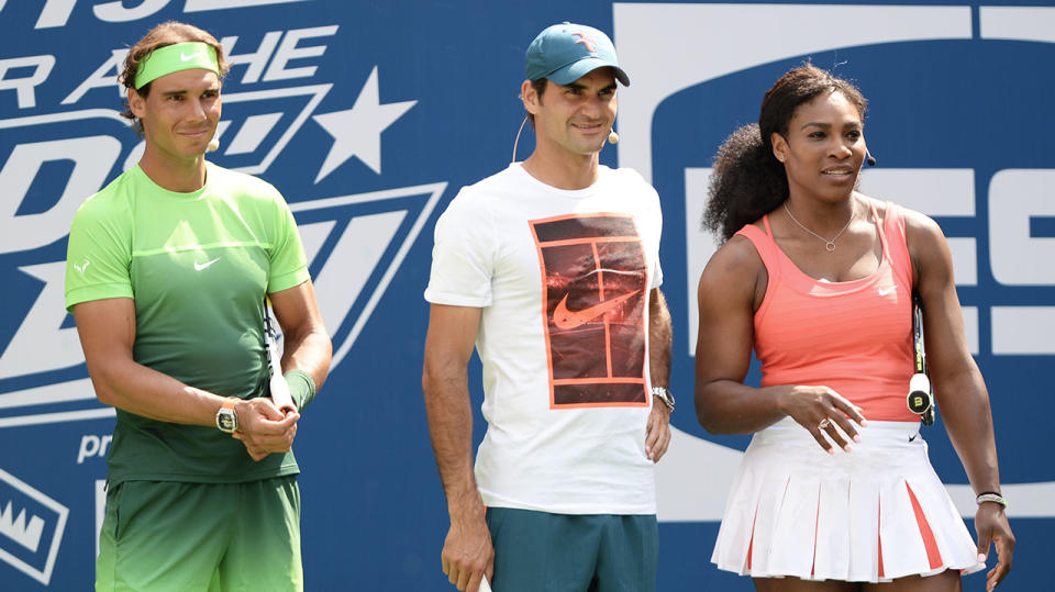 Rafael Nadal, Roger Federer and Serena Williams will take part in the charity event. (Photo by Uri Schanker/FilmMagic)