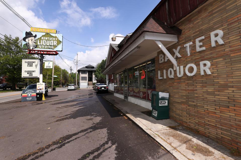 Schreck's Baxter Liquors in the Highlands neighborhood of Louisville, Ky. on Apr. 21, 2021.