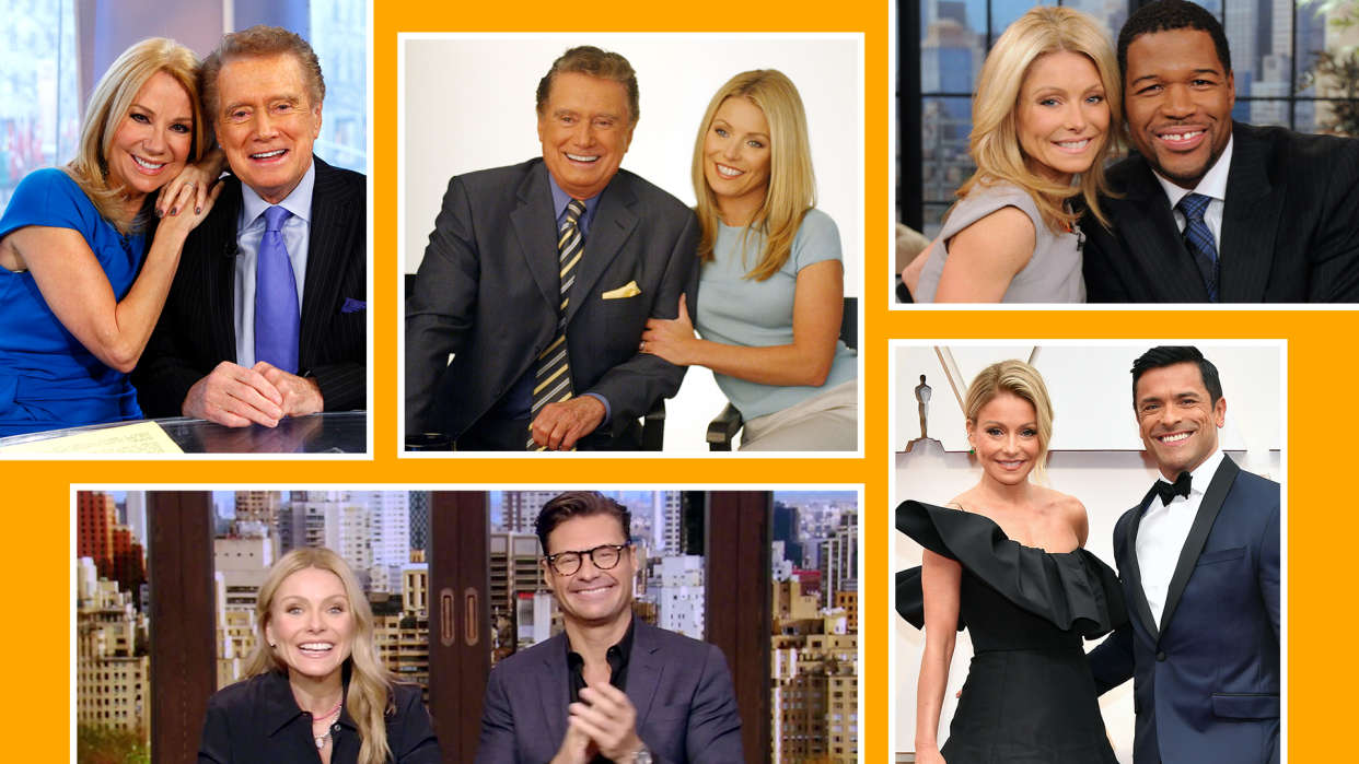 Ryan Seacrest is leaving Live — and Mark Consuelos will be taking the chair next to wife Kelly Ripa. We look at the history of co-hosts. (Photos: Getty Images)