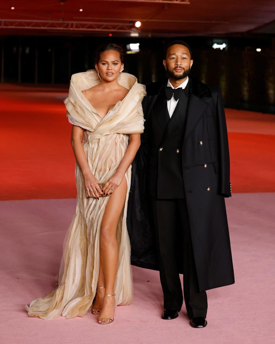 Chrissy Teigen and John Legend attend the Academy Museum Gala in Los Angeles, California, on December 3, 2023.