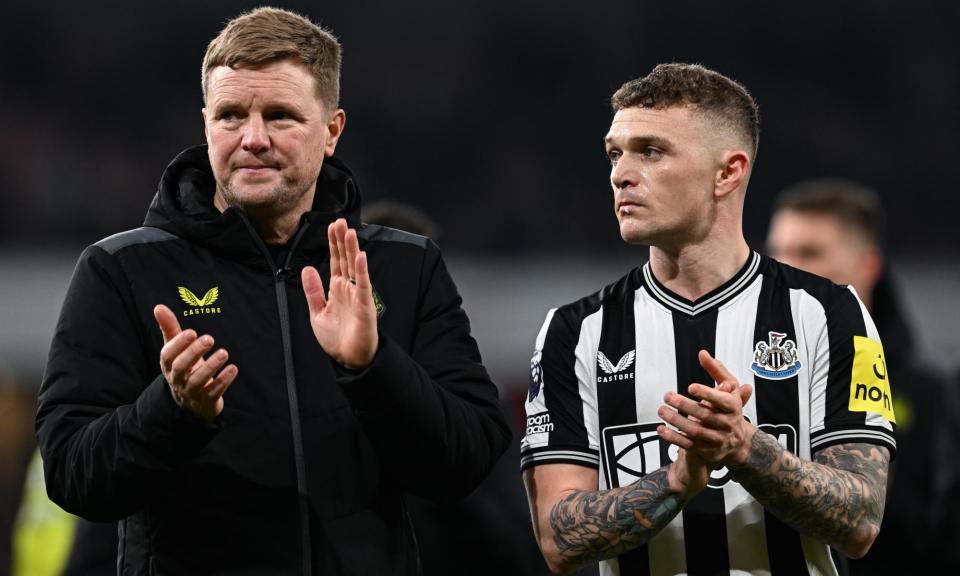 <span>Eddie Howe said ‘I can’t disagree’ when asked if senior <a class="link " href="https://sports.yahoo.com/soccer/teams/newcastle-united/" data-i13n="sec:content-canvas;subsec:anchor_text;elm:context_link" data-ylk="slk:Newcastle;sec:content-canvas;subsec:anchor_text;elm:context_link;itc:0">Newcastle</a> players’ futures are on the line in the FA Cup tie against Blackburn.</span><span>Photograph: Serena Taylor/Newcastle United/Getty</span>