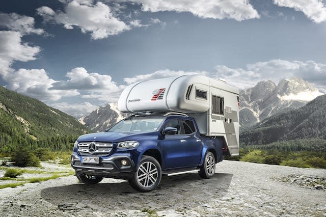 Erste Reisemobilkonzepte auf Mercedes-Benz X-Klasse Basis: Absetzkabine von Tischer First camper van concepts on Mercedes-Benz X-Class base: demountable cabine by Tischer