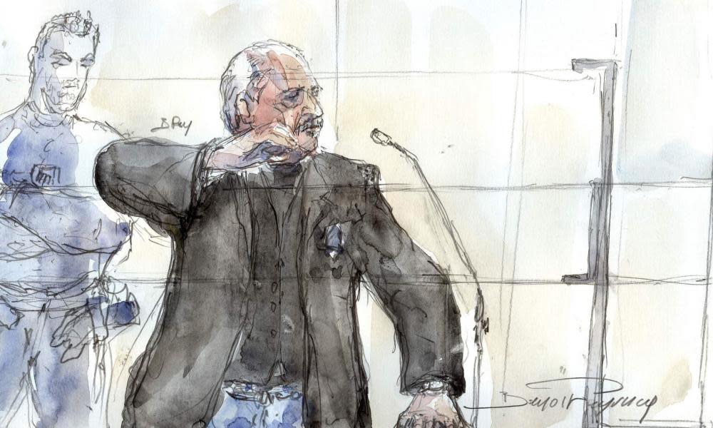 A courtroom sketch of Ilich Ramírez Sánchez, aka Carlos the Jackal