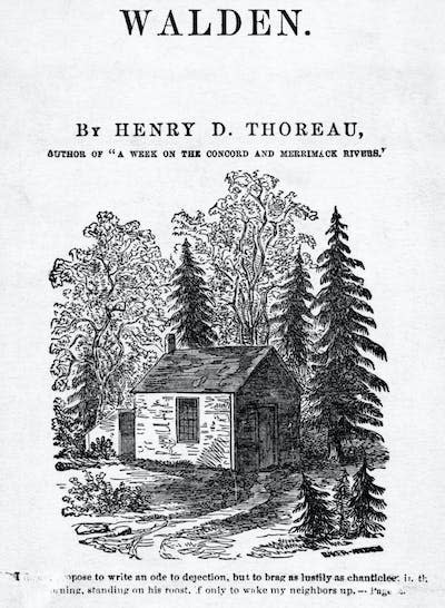 Thoreau’s cabin on the edge of Walden Pond cost US$28.12 in building materials when built in the early 1850s. <a href="https://www.gettyimages.com/detail/news-photo/henry-thoreau-s-cabin-at-walden-pond-massachusetts-american-news-photo/171212802?phrase=Thoreau%20cabin&adppopup=true" rel="nofollow noopener" target="_blank" data-ylk="slk:Culture Club/via Getty Images;elm:context_link;itc:0;sec:content-canvas" class="link ">Culture Club/via Getty Images</a>