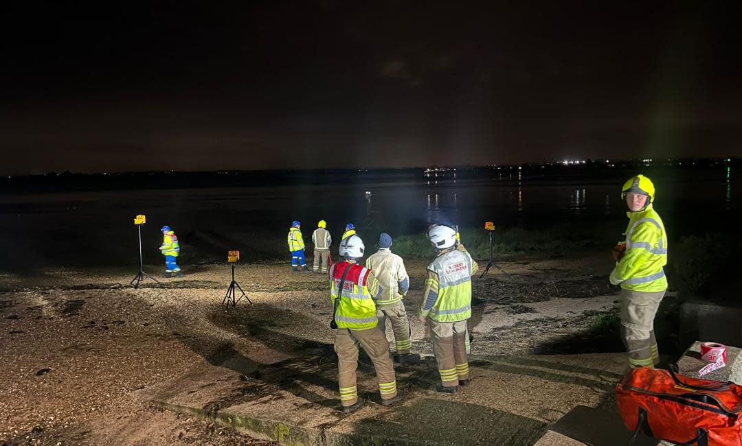 Emergency services rescued a rower after he got stuck in the mud. (Essex County Fire and Rescue)