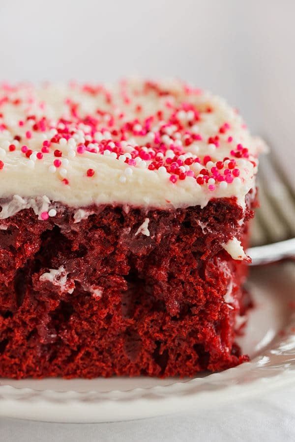 <strong>Get the <a href="https://www.browneyedbaker.com/red-velvet-poke-cake/" target="_blank">Red Velvet Poke Cake</a> recipe from Brown Eyed Baker</strong>