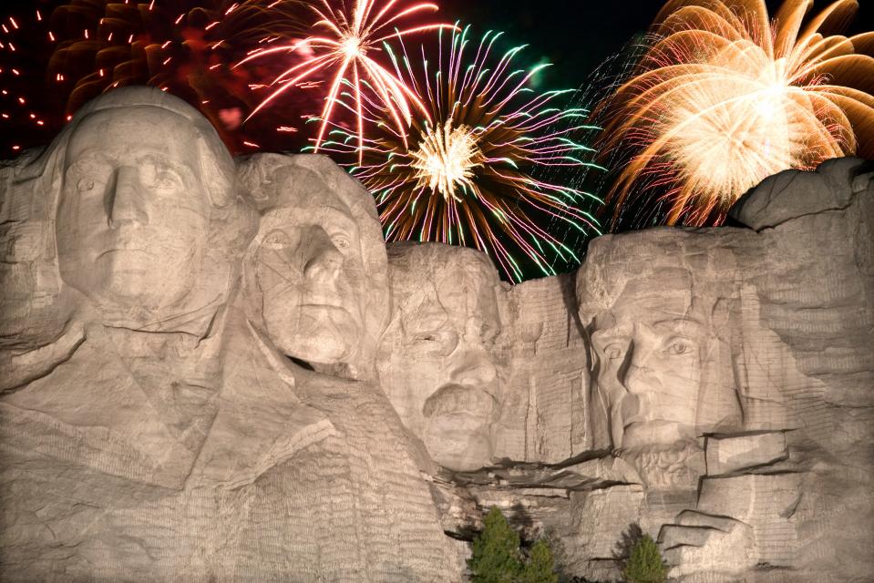 Fireworks at Mount Rushmore