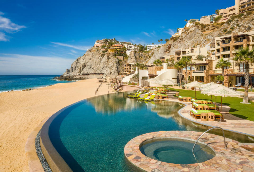 <p>Courtesy of Waldorf Astoria Los Cabos Pedregal</p><p>Enter through Mexico’s only private tunnel and emerge into a world of authenticity & luxury, one designed to anticipate your every need, delight the senses, and foster a deep connection with the natural surroundings. More than a resort, Waldorf Astoria Los Cabos Pedregal is an immersive experience that celebrates the heritage of Mexican culture and cuisine, nestled between the cliffside and the brilliant blue Pacific Ocean. Leave your cares behind and create unforgettable memories while relishing the privacy of your own spacious room, suite, villa, accommodation casita or private home, each with a private plunge pool and ocean views to calm and inspire you.</p><p>Thoughtfully elevating flavors of Mexico, our iconic destination restaurants offer gourmet experiences and true Waldorf service surrounded by the beauty of the desert and sea. Enjoy legendary culinary experiences helmed by Executive Chef Gustavo Pinet, who sources the freshest ingredients from Baja California to the Yucatan. Indulge in the the seaside <a href="https://www.waldorfastorialoscabospedregal.com/culinary/el-farallon/" rel="nofollow noopener" target="_blank" data-ylk="slk:El Farallon;elm:context_link;itc:0;sec:content-canvas" class="link ">El Farallon</a> to <a href="https://www.waldorfastorialoscabospedregal.com/culinary/don-manuels/" rel="nofollow noopener" target="_blank" data-ylk="slk:Don Manuel’s;elm:context_link;itc:0;sec:content-canvas" class="link ">Don Manuel’s</a>, <a href="https://www.waldorfastorialoscabospedregal.com/culinary/" rel="nofollow noopener" target="_blank" data-ylk="slk:find the best restaurants in Cabo San Lucas;elm:context_link;itc:0;sec:content-canvas" class="link ">find the best restaurants in Cabo San Lucas</a> in one iconic location at Waldorf Astoria Los Cabos Pedregal.</p><p>A must try is the Champagne & Salt tasting at the cliffside <em>Champagne Terraces</em> before dining at El Farallon. You'll have the opportunity to taste from The Pedregal Collection, their private label wines produced in collaboration with the best wineries in Mexico and beyond, run by their Wine Director Jhonathon Wick.</p><p><a href="https://www.waldorfastorialoscabospedregal.com/" rel="nofollow noopener" target="_blank" data-ylk="slk:Click here to make a reservation;elm:context_link;itc:0;sec:content-canvas" class="link ">Click here to make a reservation</a></p>