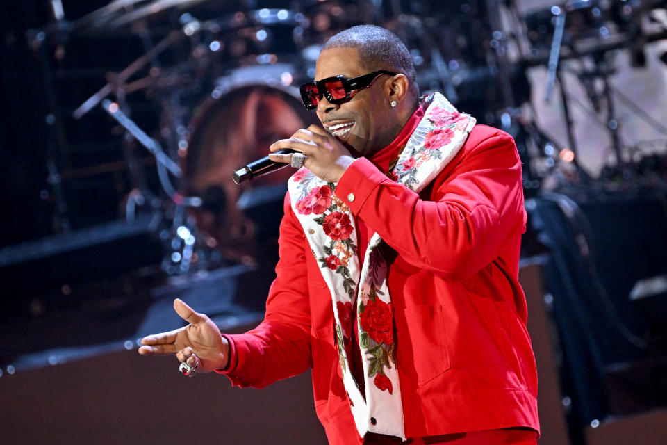 Busta Rhymes performs onstage during the Strength of a Woman’s MJB “Celebrating Hip Hop 50” Concert in Partnership with Mary J. Blige, Pepsi, and Live Nation Urban at State Farm Arena on May 12, 2023 in Atlanta, Georgia.